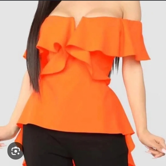 🍂🍁NWOT FASHION NOVA NEON ORANGE TOP 3X - Picture 2 of 9